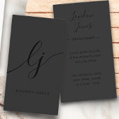 Monogram Zwart Moderne Kalligrafie Initialen Elega Visitekaartje