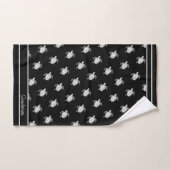 Monogram Zwart N Wit Zee Schildpad Nautisch Bad Handdoek (Handdoek)