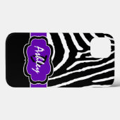 Monogram zwart, Paarse Zebra Stripe iPad-luchttas Case-Mate iPhone Case (Achterkant (horizontaal))
