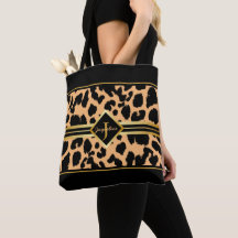 Monogram zwart proefdier Faux Gold op ORANJE