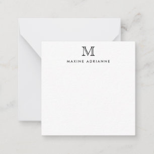 Monogram Zwart Professionele Klassieke Formele Ele Notitiekaartje