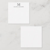 Monogram Zwart Professionele Klassieke Formele Ele Notitiekaartje (Voorkant / Achterkant)