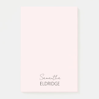 Monogram zwart roze minimalistisch modern bericht post-it® notes