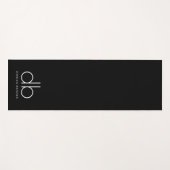 Monogram Zwart Stijlvolle Moderne Minimalistische Yogamat (Voorkant (horizontaal))