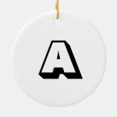 Monogram zwart-wit, aangepast initiaal Kerstmis Keramisch Ornament (Achterkant)