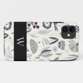 Monogram Zwart-wit Abstracte vormen Case-Mate iPhone Case (Achterkant (horizontaal))