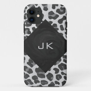 Monogram zwart-wit afdrukken iPhone 11 hoesje