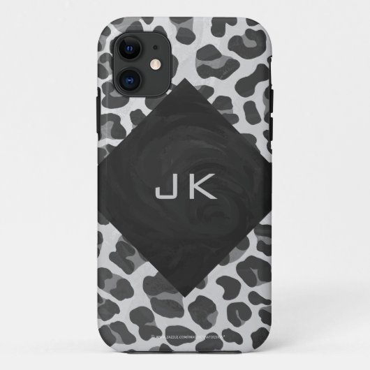 Monogram zwart-wit afdrukken Case-Mate iPhone case (Achterkant)