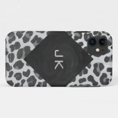 Monogram zwart-wit afdrukken Case-Mate iPhone case (Achterkant (horizontaal))