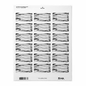 Monogram - zwart-wit afdrukken etiket (Full Sheet)