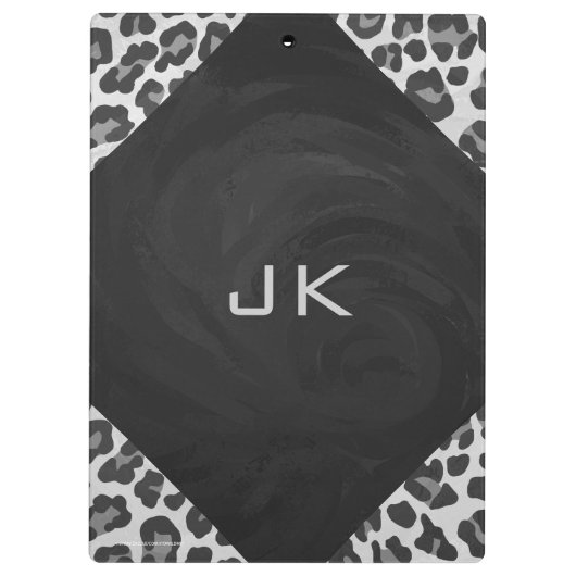 Monogram zwart-wit afdrukken klembord (Achterkant)