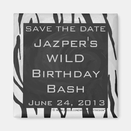 Monogram - zwart-wit afdrukken magneet (Voorkant)