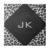 Monogram zwart-wit afdrukken tegeltje (Voorkant)