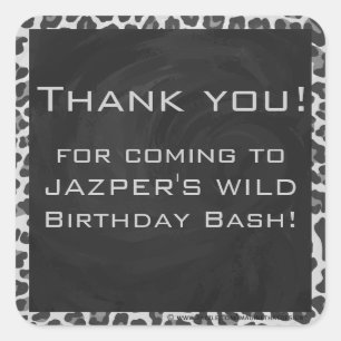 Monogram zwart-wit afdrukken vierkante sticker