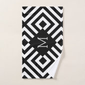 Monogram zwart-wit bad handdoek (Handdoek)