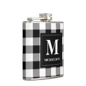 Monogram zwart-wit buffelcontrole heupfles (Rechts)