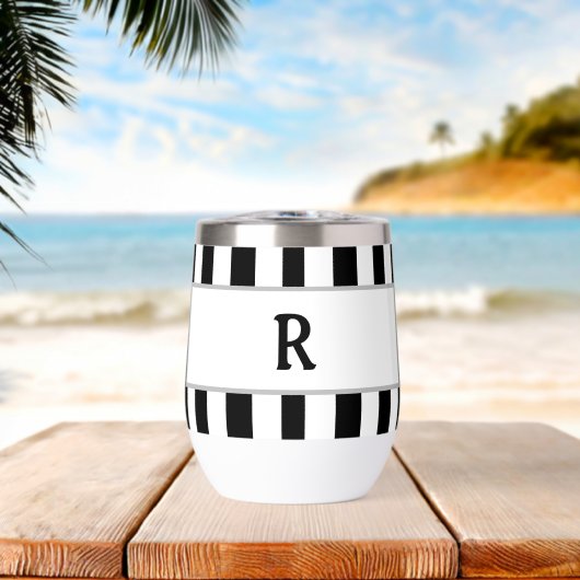 Monogram Zwart Wit Cabana Strepen (Strand (Gedraaid)  )