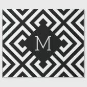 Monogram zwart-wit cadeaupapier (Vlak)