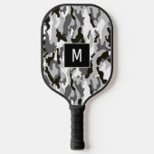 Monogram zwart-wit Camouflage Pattern Pickleball Paddle (Voorkant)