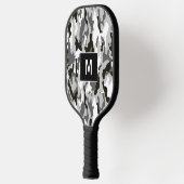 Monogram zwart-wit Camouflage Pattern Pickleball Paddle (Links)