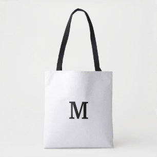 Monogram zwart-wit Canvas tas voor bruidsmeisje