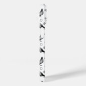 Monogram Zwart-wit Cartoon Kippen Case-Mate iPhone Case (Achterkant / Rechts)