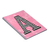 Monogram zwart-wit Chevron "A" Notitieboek (Rechterzijde)