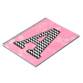 Monogram zwart-wit Chevron "A" Notitieboek (Linkerzijde)