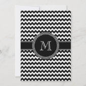 Monogram zwart-wit Chevron ZigZag Kaart (Voorkant)