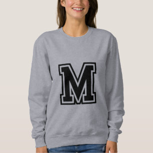 Monogram Zwart Wit College Initiaal M Trui