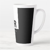Monogram Zwart Wit Creëer Custom Gift Latte Mok (Rechts)