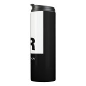 Monogram Zwart Wit Creëer Custom Gift Thermosbeker (Geroteerd rechts)