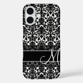 Monogram zwart-wit Damask Pattern Case-Mate iPhone Case (Achterkant)