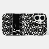 Monogram zwart-wit Damask Pattern Case-Mate iPhone Case (Achterkant (horizontaal))