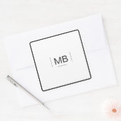  Monogram Zwart Wit Eenvoudig Professioneel  Vierkante Sticker (Envelop)