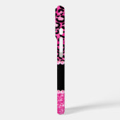 Monogram zwart-wit en warm-roze lam Case-Mate iPhone case (Achterkant / Links)