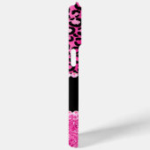 Monogram zwart-wit en warm-roze lam Case-Mate iPhone case (Achterkant / Rechts)