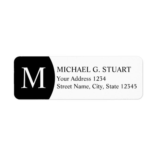 Monogram zwart-wit etiket (Voorkant)