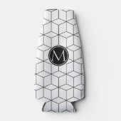 Monogram zwart-wit flesjeskoeler (Voorkant)