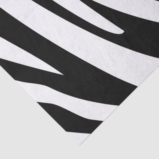 Monogram zwart-wit gestreept zebrapatroon tissuepapier (Detail)
