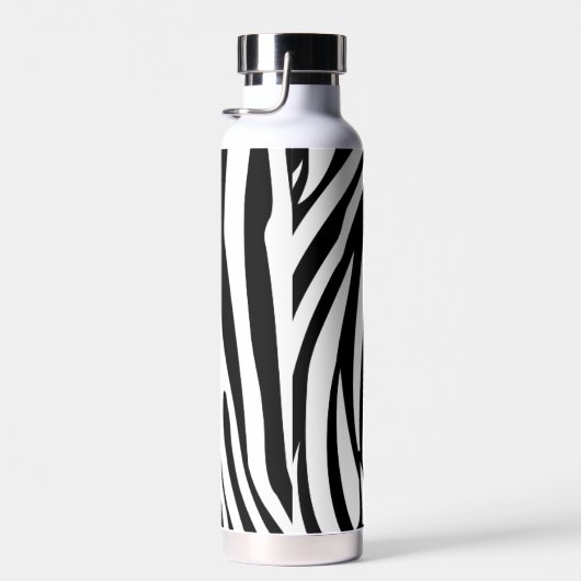 Monogram zwart-wit gestreept zebrapatroon waterfles (Rechts)
