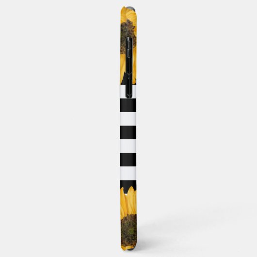 Monogram Zwart Wit Gestreept Zonnebloem Goud Case-Mate iPhone Case (Achterkant/links)