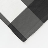 Monogram zwart wit Gingham patroon Fleece Deken (Hoek)