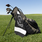 Monogram zwart-wit golfhanddoek (Groen)