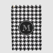 Monogram zwart-wit golfhanddoek (Voorkant)