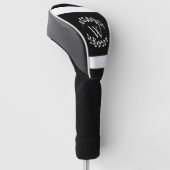 Monogram zwart-wit golfheadcover (Schuin)