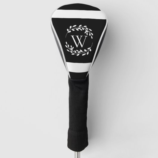 Monogram zwart-wit golfheadcover (Voorkant)