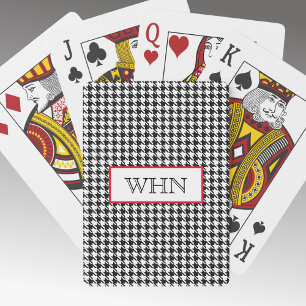 Monogram Zwart-wit Houndstooth, Dek van Pokerkaarten