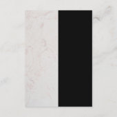 Monogram Zwart Wit Marmer Goud Bruiloft Details Informatiekaartje (Achterkant)