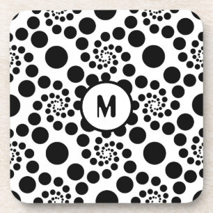 Monogram zwart-wit modern Stip ontwerp Bier Onderzetter